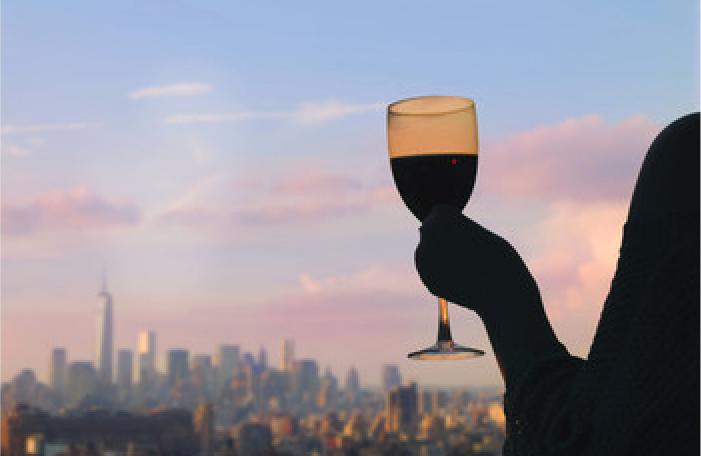ベランダ・庭での夕暮れひ